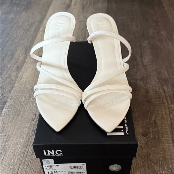 INC International Concepts Women's white Strappy Heels - Picture 1 of 13